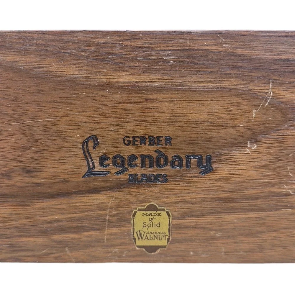 Vintage Gerber Legendary Blades 3 Piece Carving Set w/ Walnut Display Box